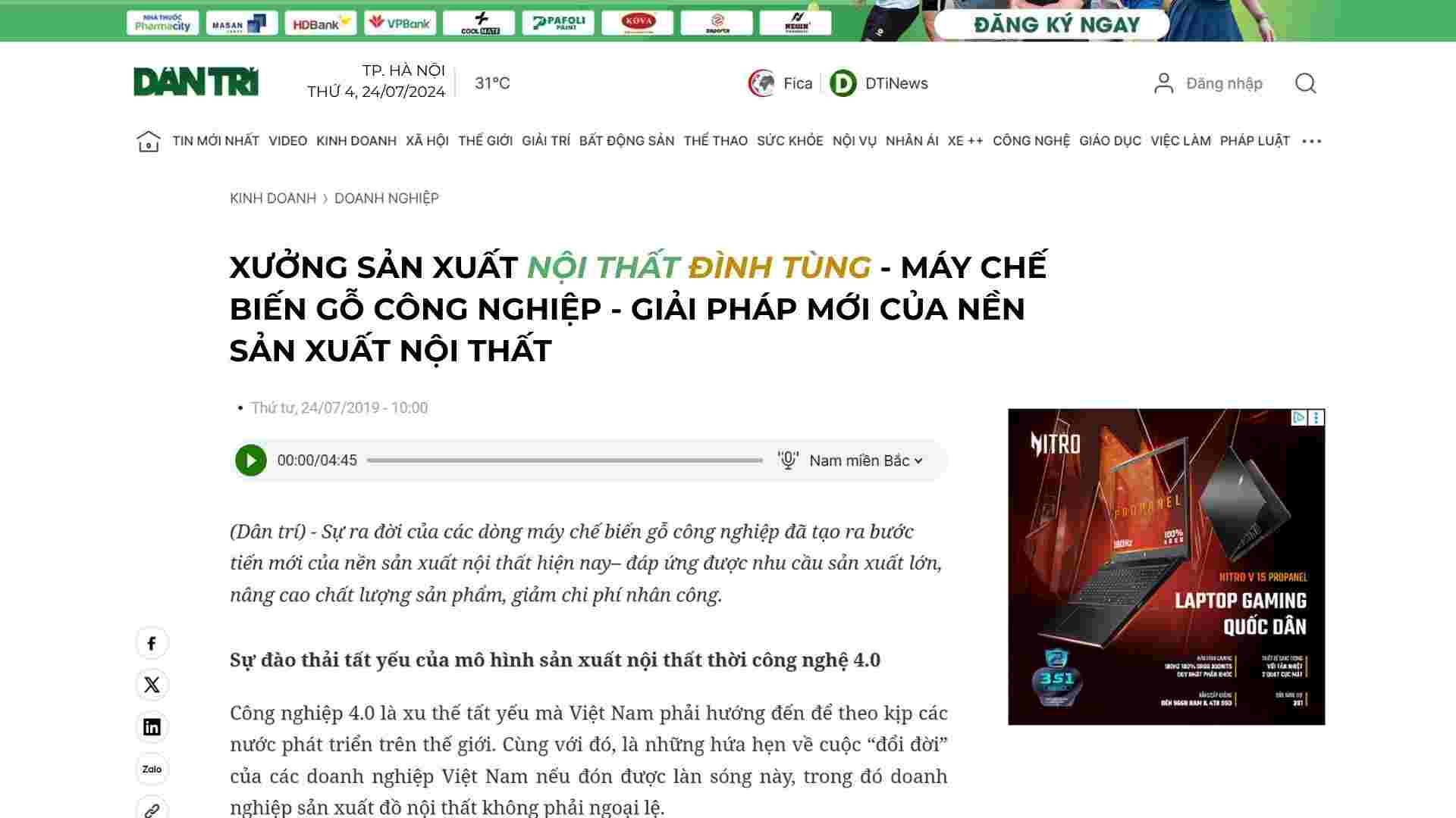 báo chí nói về nội thất đình tùng