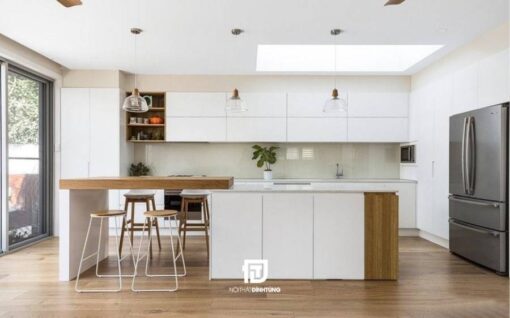 Tủ bếp có đảo bếp kết hợp bàn ăn DT06