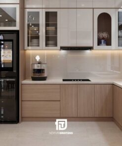 Tủ bếp gỗ công nghiệp phủ acrylic DT10