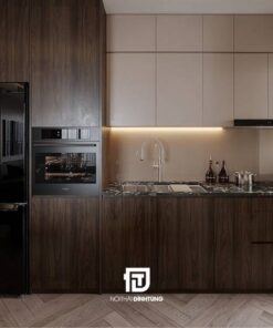Tủ bếp gỗ công nghiệp phủ melamine DT12