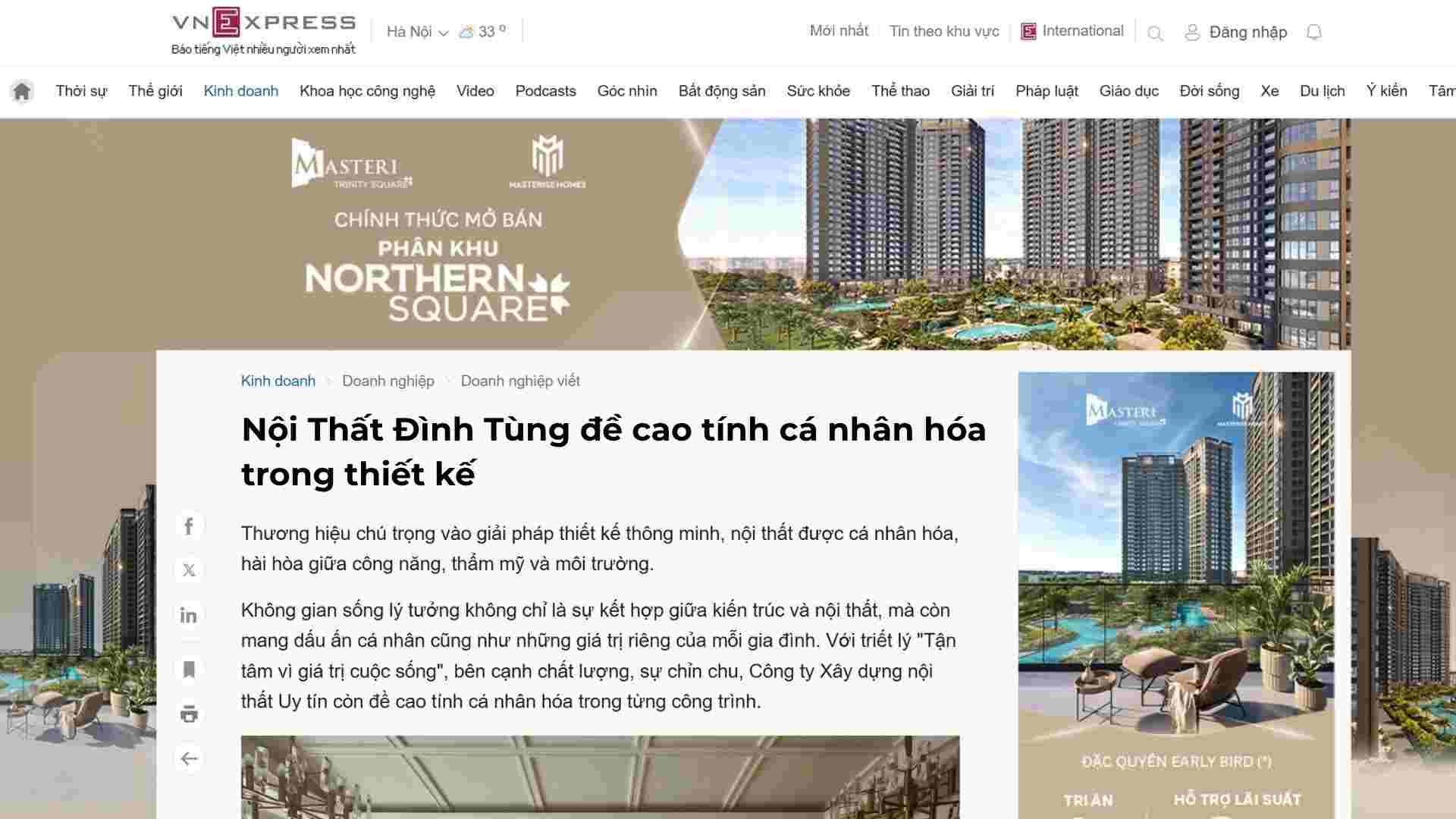 báo chí nói về nội thất đình tùng