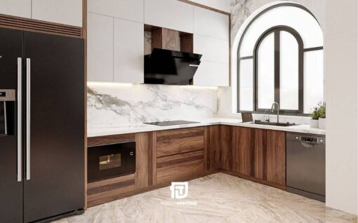 Tủ bếp Acrylic bóng gương DT32