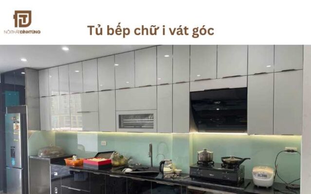 Tủ bếp chữ i vát góc