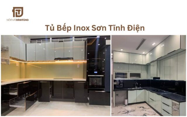 Tủ bếp inox sơn tĩnh điện
