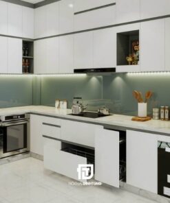Tủ bếp kết hợp bàn đảo DT37