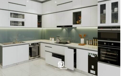 Tủ bếp kết hợp bàn đảo DT37