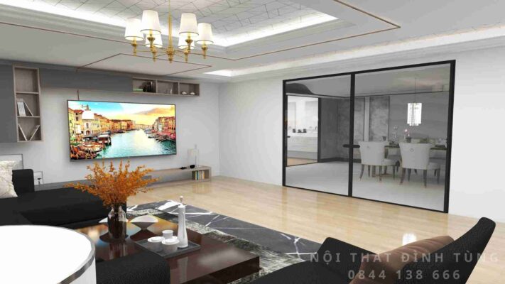Chi phí thiết kế nội thất phòng khách chung cư hiện đại