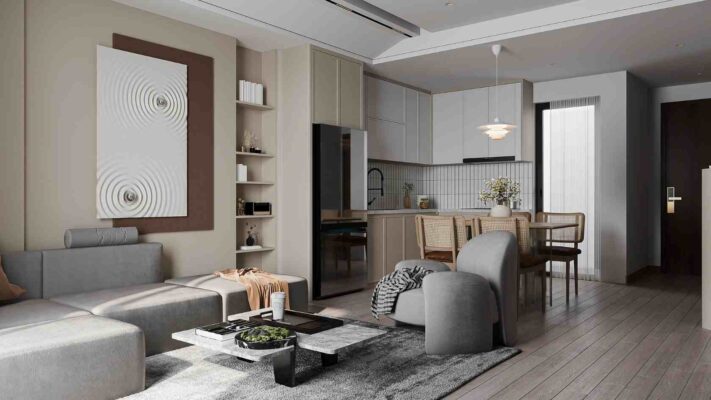 xu hướng sử dụng nội thất phòng khách nhà ống