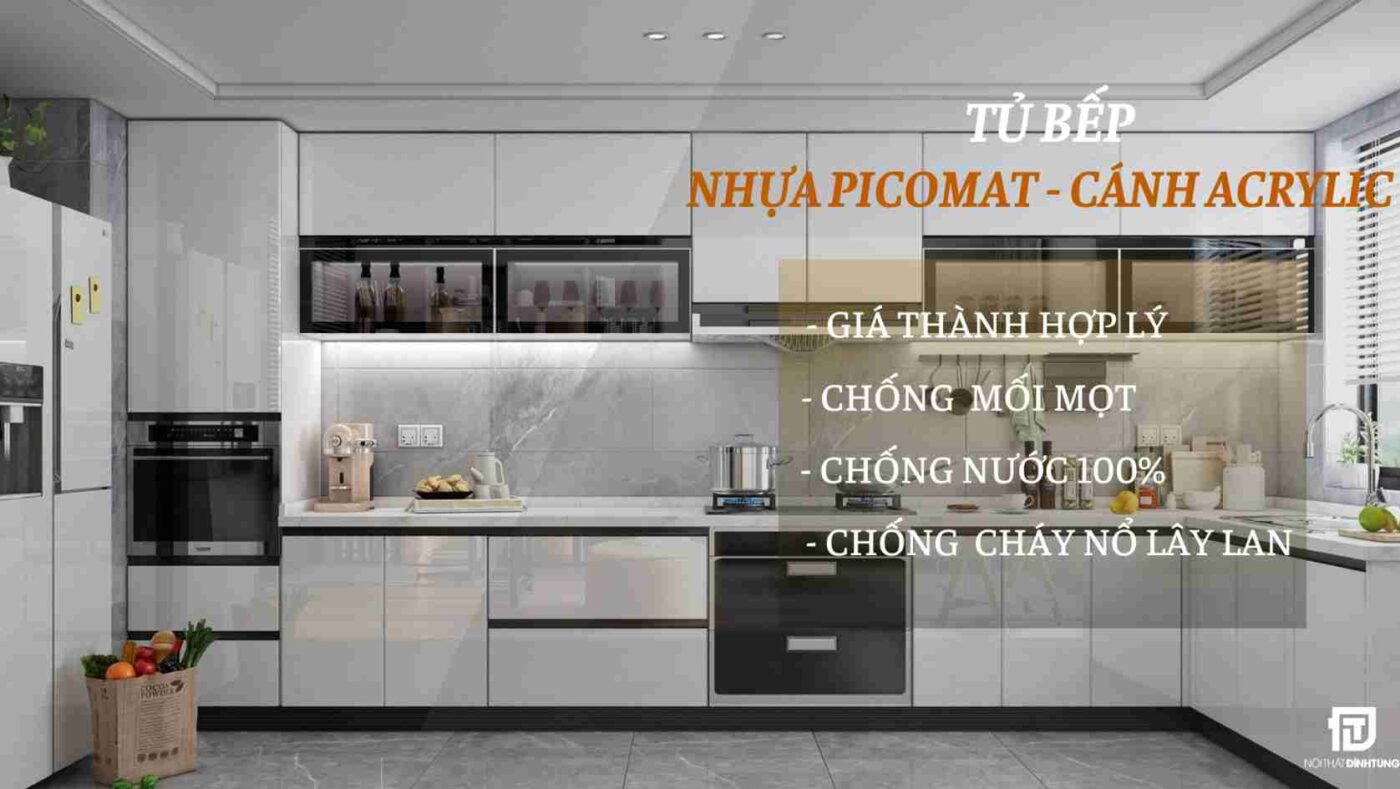 Tủ bếp nhựa Picomat: Chống nước tuyệt đối, có thực sự bền lâu?