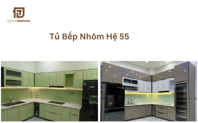 Tủ bếp nhôm hệ 55