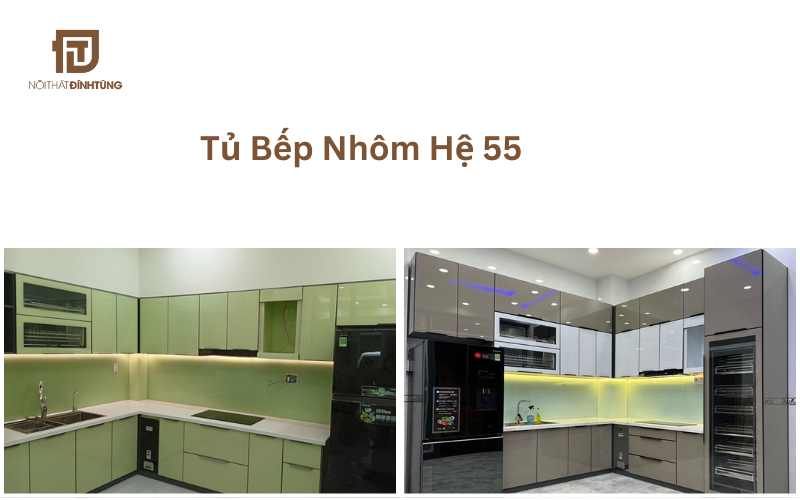 Tủ bếp nhôm hệ 55