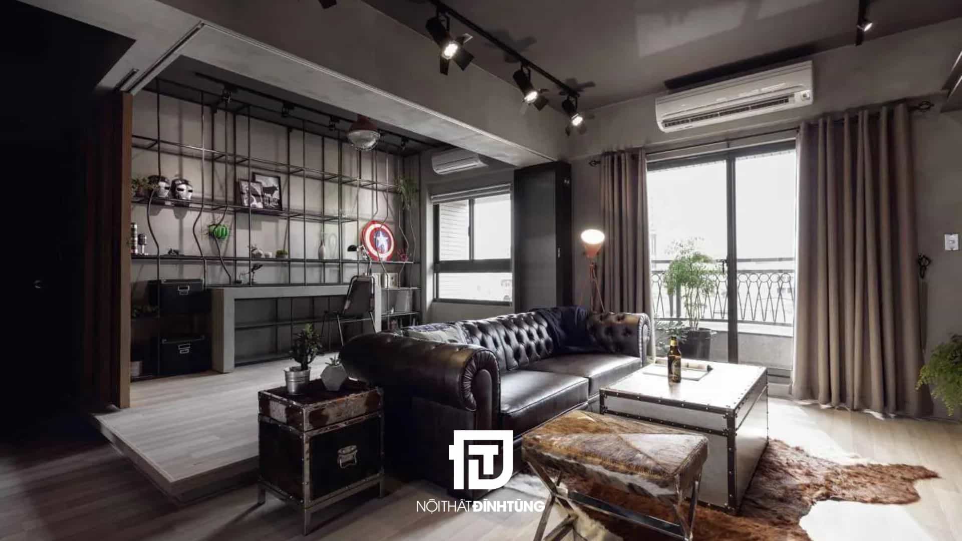 nội thất chung cư phong cách Industrial