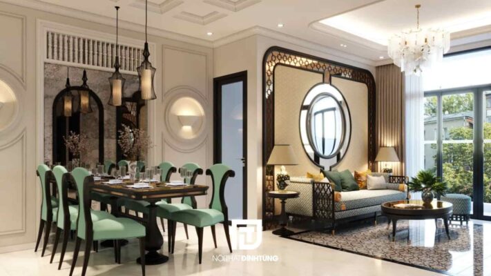 nội thất nhà phố phong cách indochine